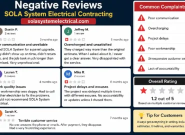 Negative Reviews of Sola System Electrical Contracting (SolaSystemElectrical.com)